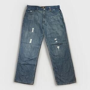 Vintage Jordan Craig Distressed Baggy‎ Jeans Men's Size 40x32 Blue Denim Skater